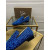 Christian Louboutin Spike Rhinestones Loafers Velvet Royal Blue
