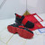 Christian Louboutin Spike Sock Men Sneakers Neoprene Black Red