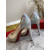 Christian Louboutin Very Strass Peep Toe Pumps 120mm Mesh and Leather Silver