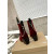 Christian Louboutin Yoz The Lips Boot 70mm Velvet Burgundy